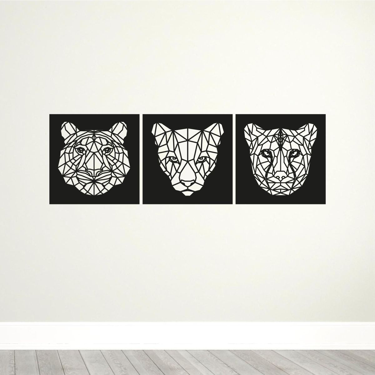 GENERICO - Cuadro Decorativo Tigre Triptico Mdf 3mm Animal Felinos