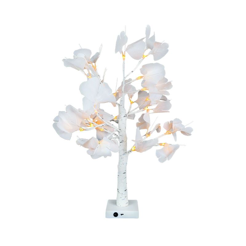 SOLEIO - Arbol Con Hojas 24 LEDs Blanco Cálido Decorativo