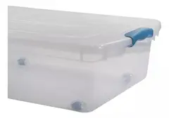 WENCO - Caja Organizadora Bajo Cama 36 Litros Transparente con rueda
