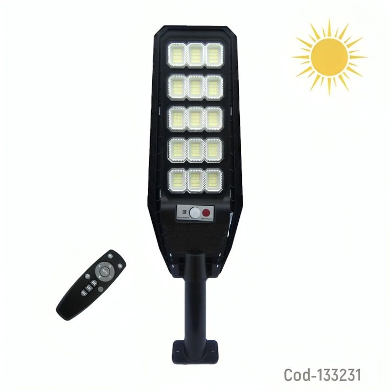 OEM - FOCO CON BRAZO SOLAR 300W 180 LED PVC 15 PLACAS CON CONTROL SENSOR