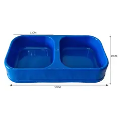 KENDY - Plato Doble Rectangular Comedero Bebedero Para Mascotas
