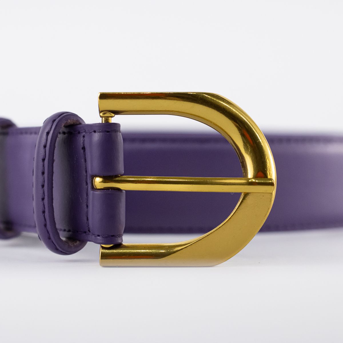 MAILEA - Cinturón Cuero Clásico Pasador Metal Mujer Morado Mailea