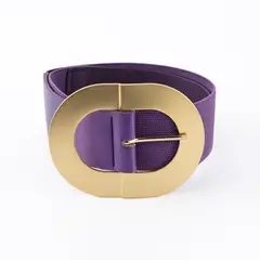 MAILEA - Cinturón Elastico Hebilla Metal Mujer Morado