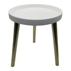 GENERICO - Mesa De Centro Redonda Lateral Salon Mesa De Centro Blanca