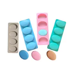 GENERICO - X4 Moldes Para Jabones Artesanales Molde Silicona 4 Ovalado