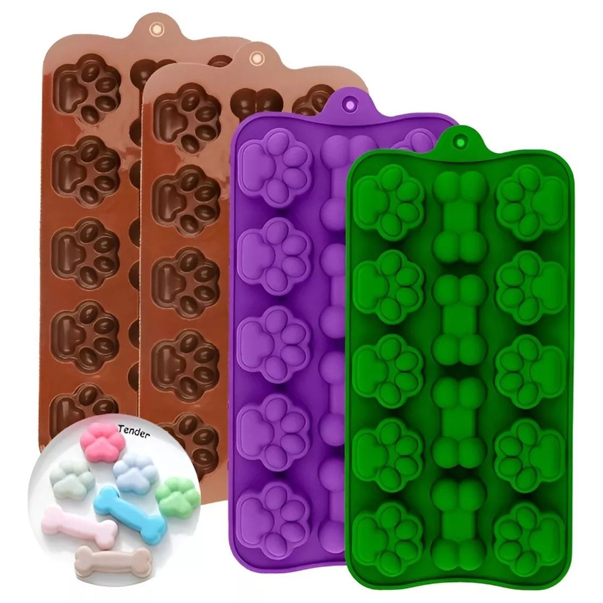 Pasteleria - X4 Moldes Reposteria Molde Silicona Molde Helados Mascotas