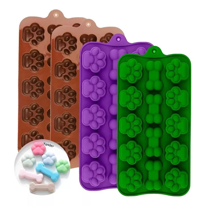 Pasteleria - X4 Moldes Reposteria Molde Silicona Molde Helados Mascotas