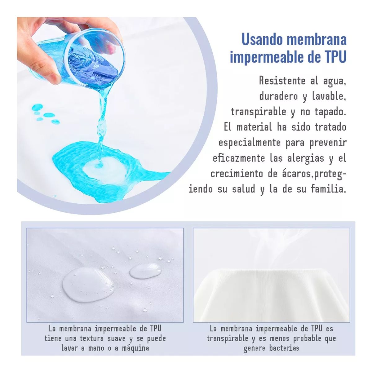 KUANGYE - Fundas de Almohada 2 Set 50x70cm Antiácaros Impermeable