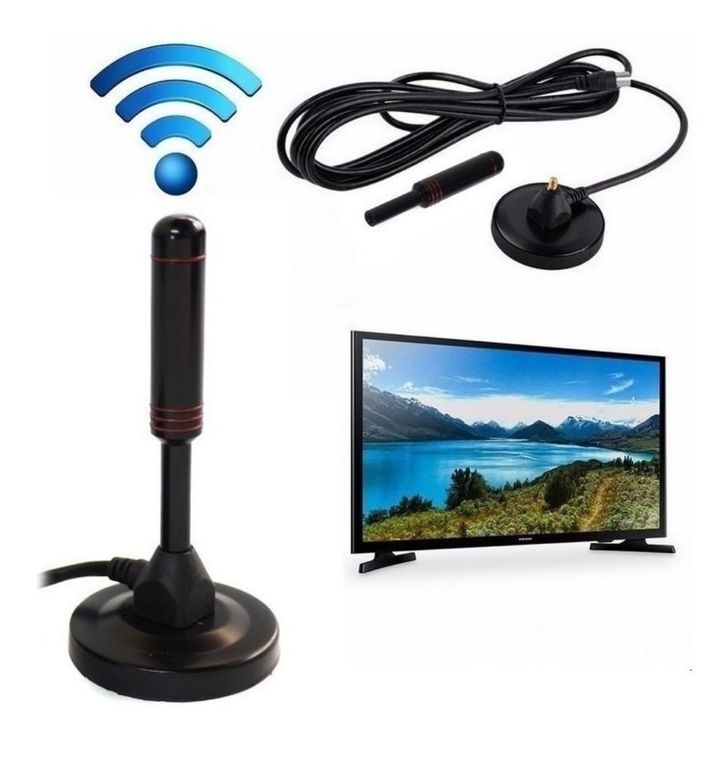 GENERICO Antena Tv Digital HD Con Imán Interior Exterior