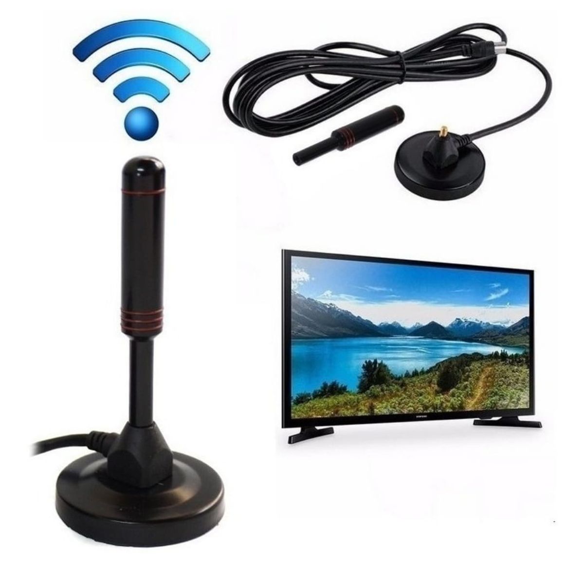 GENERICO - Antena Tv Digital  HD Con Imán Interior Exterior
