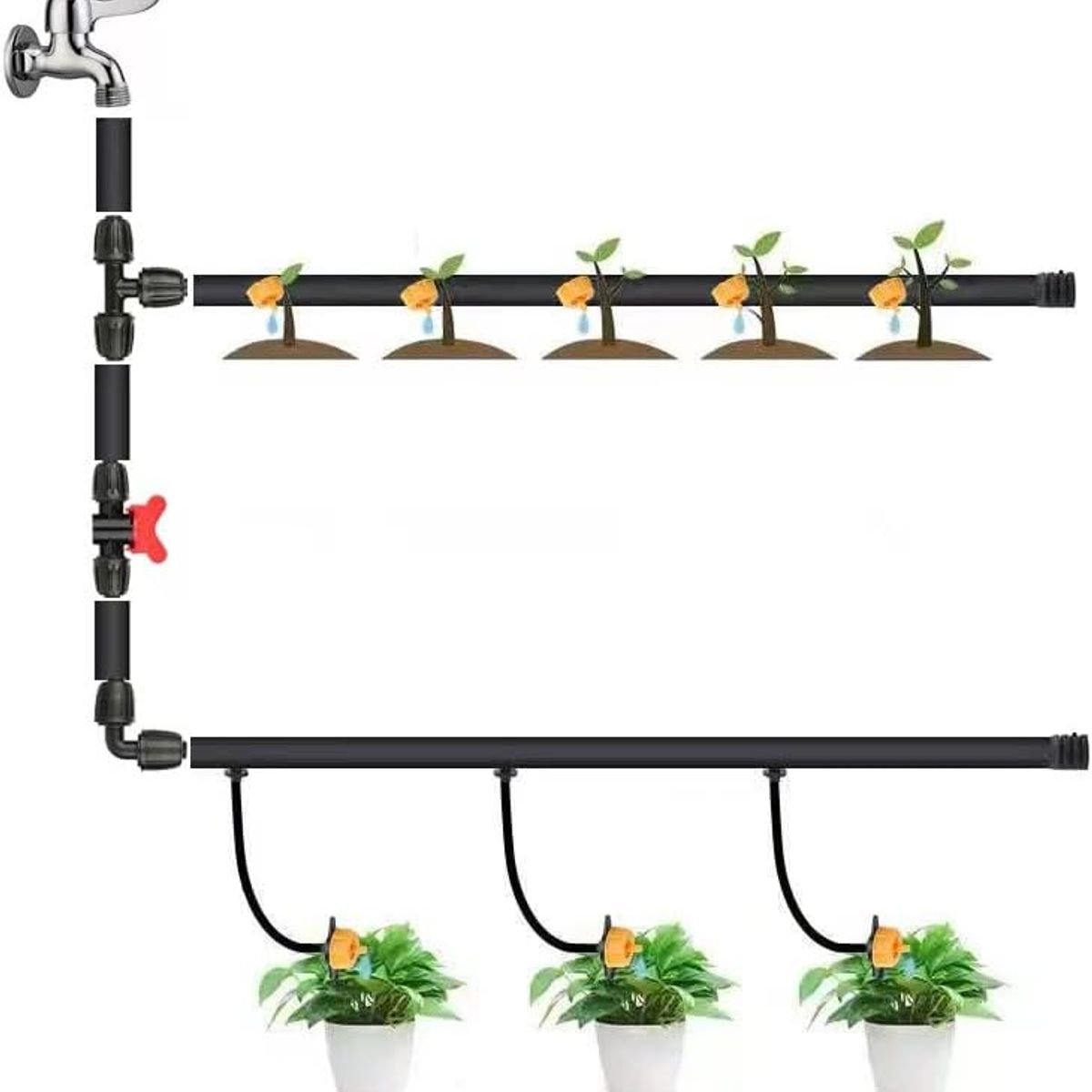 KUANGYE - Pack 100 Goteros Autocompensado De 4 Litros Hora