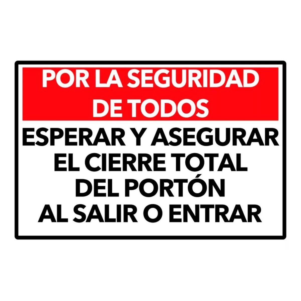 KUANGYE - Señaletica Por Seguridad Esperar Cierre De Portón 60x40cm