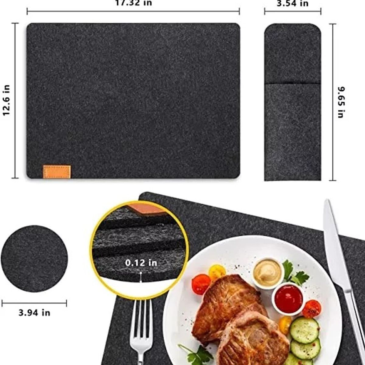 TNAKIEX - Set 18 Manteles Individuales Portavasos Mesa Antideslizante