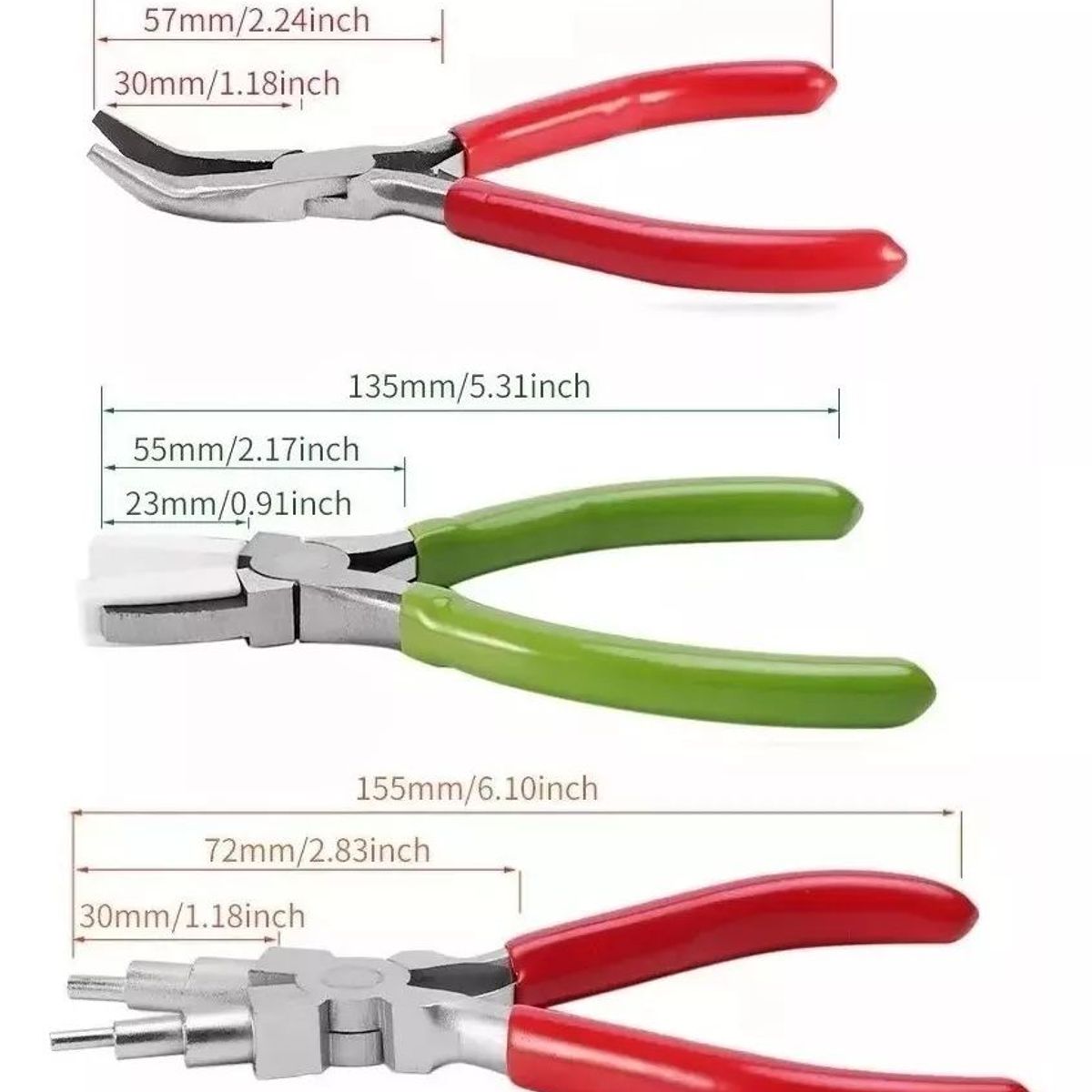 KUANGYE - Juego De Pinzas Para Manualidades De Joyería De 3 Piezas