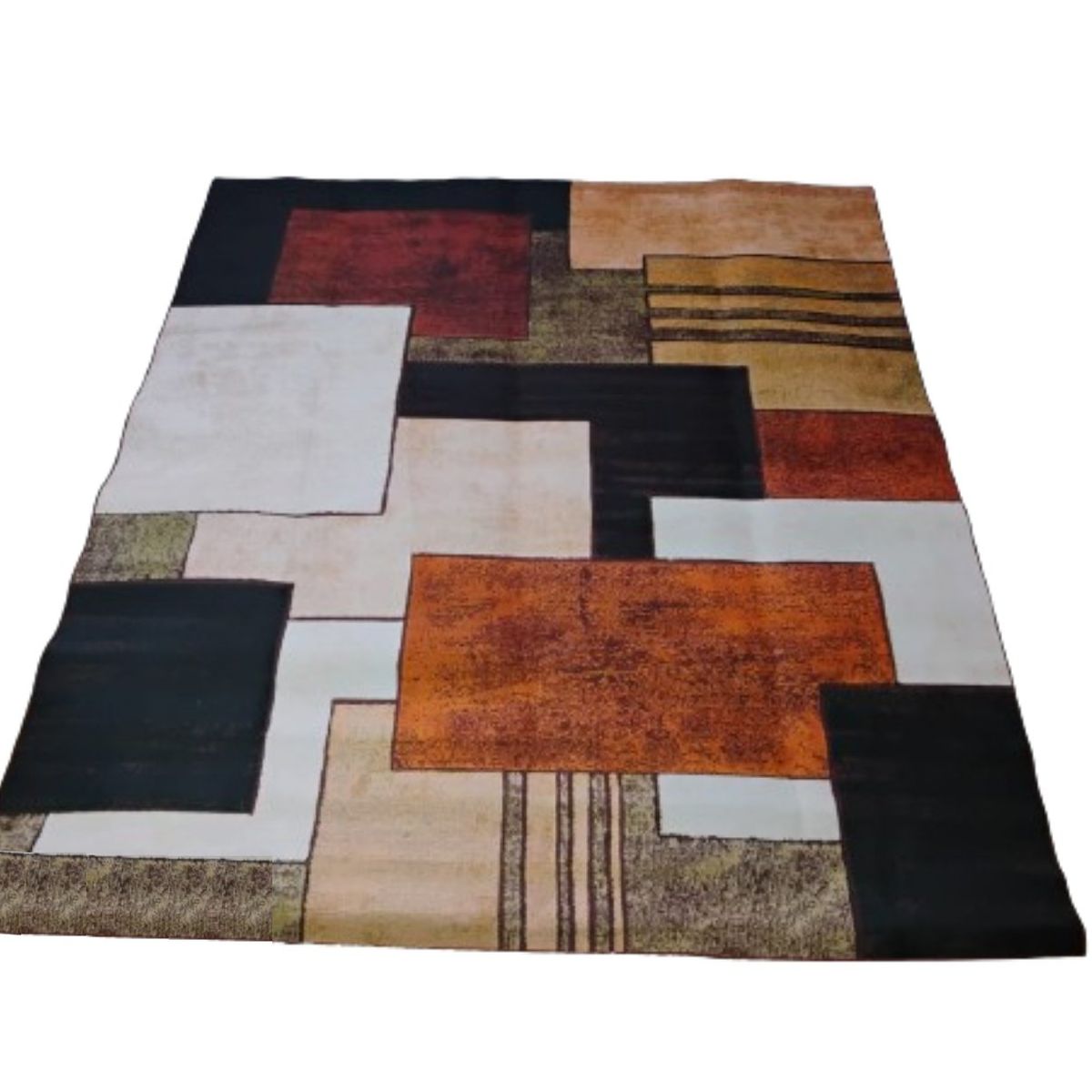 GENERICO - ALFOMBRA PEQUEÑA 160X200 CM MARRON TETRI DELGADA LISA ANTIDESLIZ