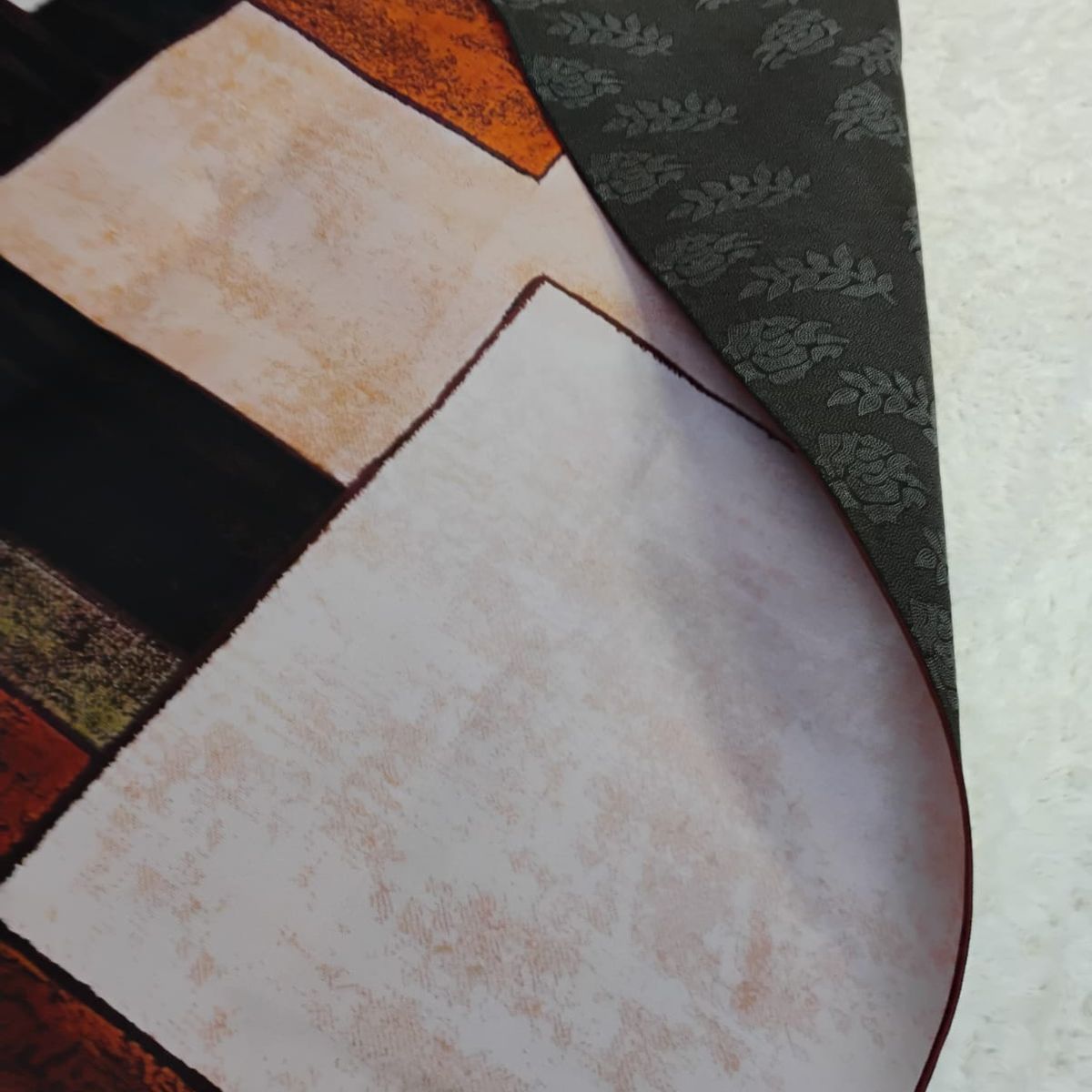 GENERICO - ALFOMBRA PEQUEÑA 160X200 CM MARRON TETRI DELGADA LISA ANTIDESLIZ