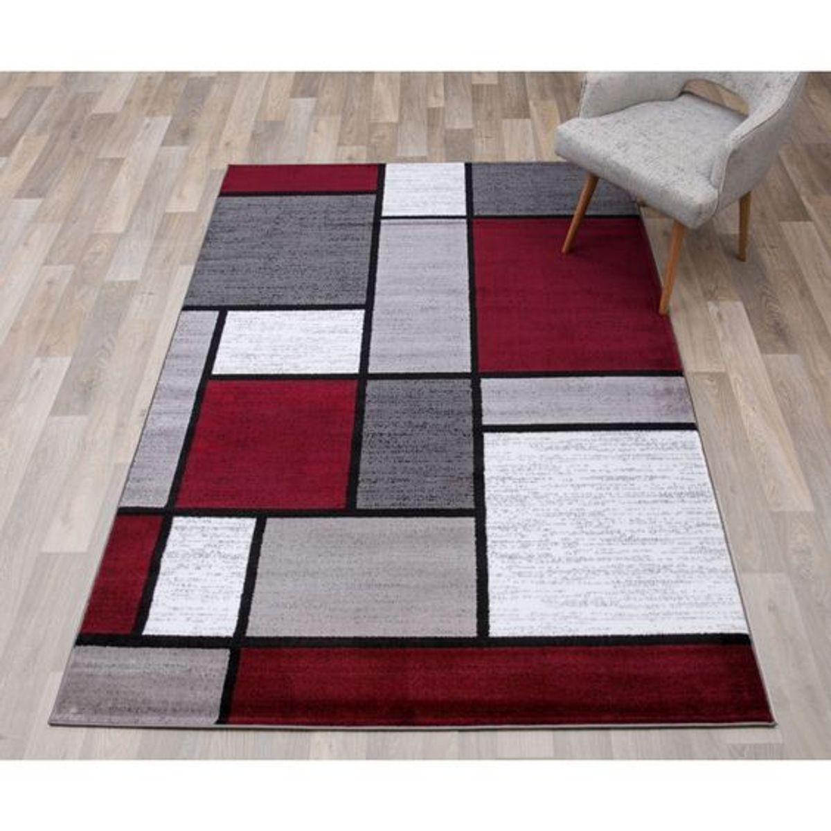 GENERICO - ALFOMBRA PEQUEÑA 160X200 CM BURDEO RECTANGULO DELGADA LISA ANTIDESLIZ