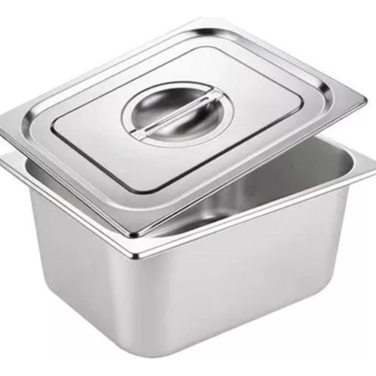 IMPORTCLICK - Pack 6 Deposito Gastronómico Acero Con Tapa 17X26 CM