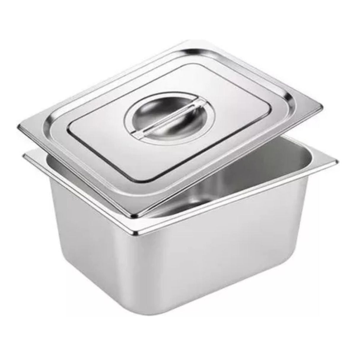 IMPORTCLICK - Pack 6 Deposito Gastronómico Acero Con Tapa 17X26 CM