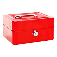 IMPORTCLICK - Caja Fuerte Metálica Dinero + Llave Seguridad 15x12 CM Rojo