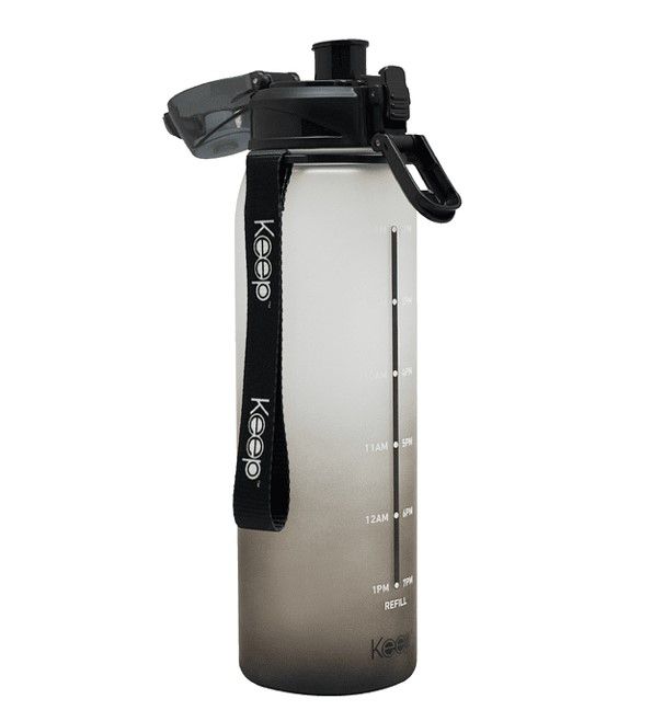 Botella Medidas Rubber 1 L - Negro