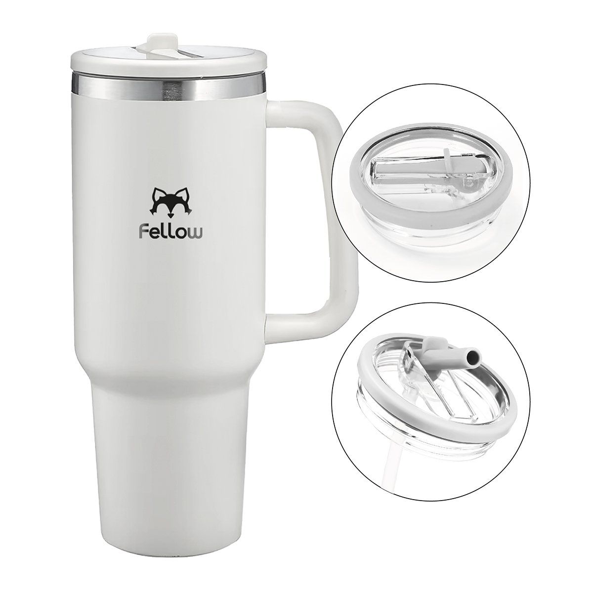 FELLOW - Vaso Termico 1,2Lts Electra By Fellow Mug Tumblr + Bombilla - Blanco