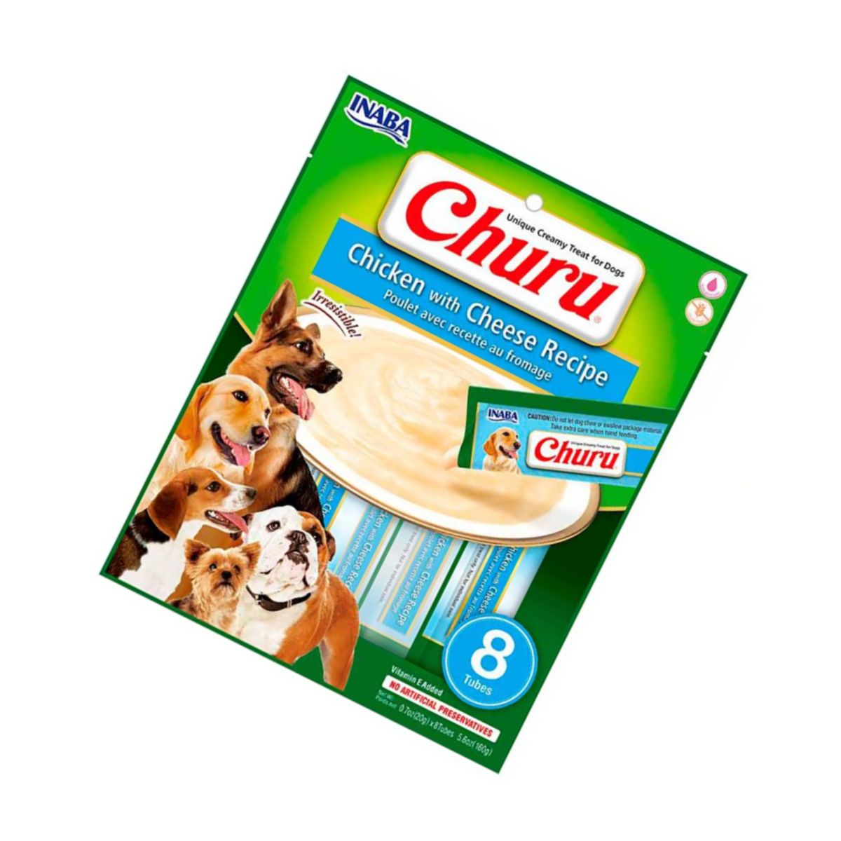 INABA - Churu Para Perro Pollo y Vegetales 8 Tubos de 20 grs