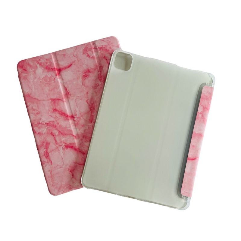 GENERICO - Funda Smart Cover Mármol Para iPad Air 11 M2 2024 Con Ranura Rosado