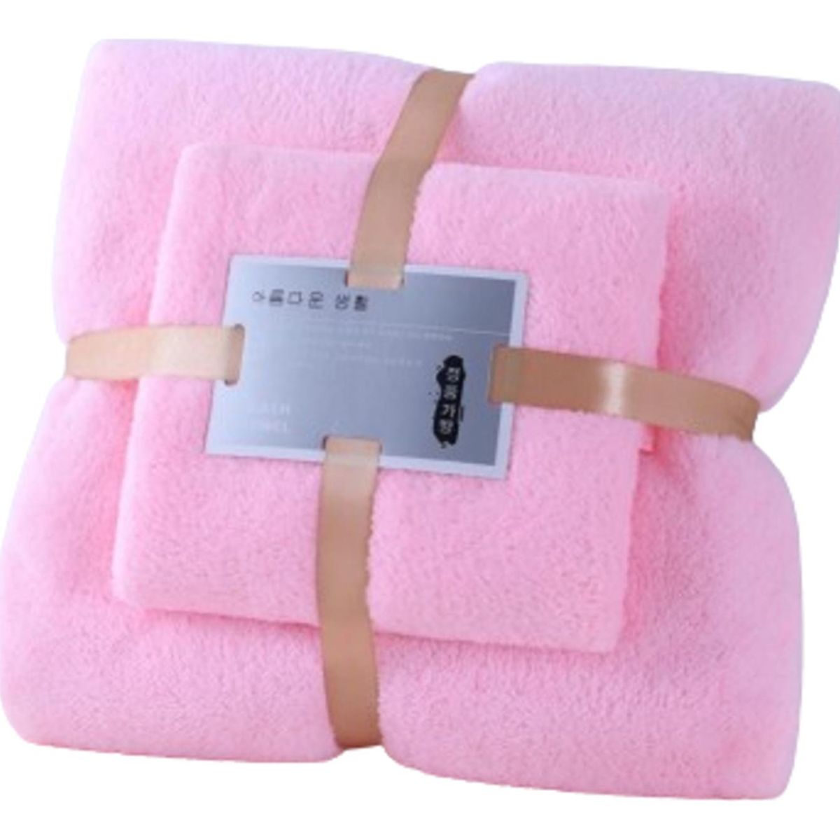 GENERICO - Set Toallas De Mano + Toallon Lisa ROSA