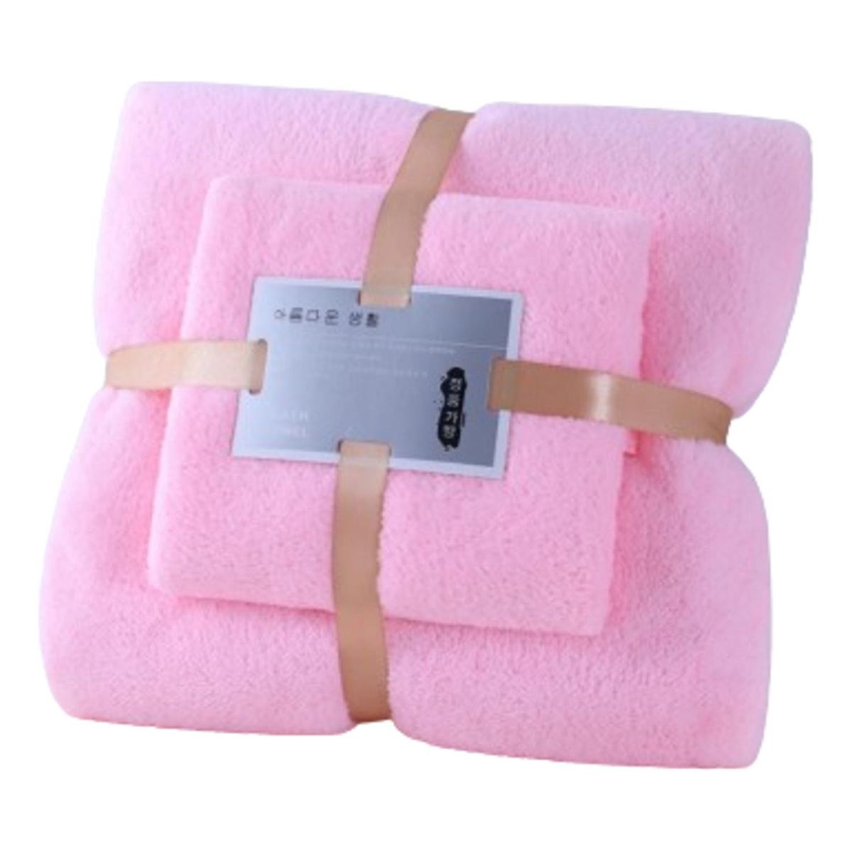 GENERICO - Set Toallas De Mano + Toallon Lisa ROSA