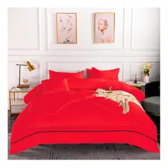 GENERICO - Plumón Cubrecama Acolchado 1.5 Plazas Color Rojo 170x230
