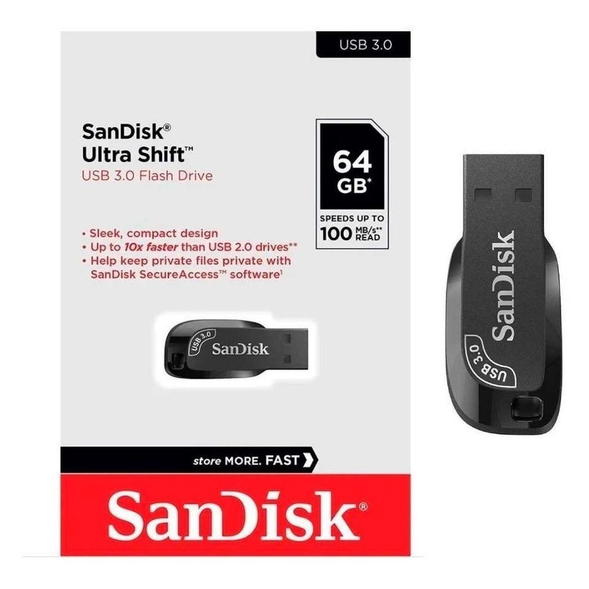SANDISK - Pendrive Sandisk 64gb Ultra Shift - Usb 3.0 - Flash Drive