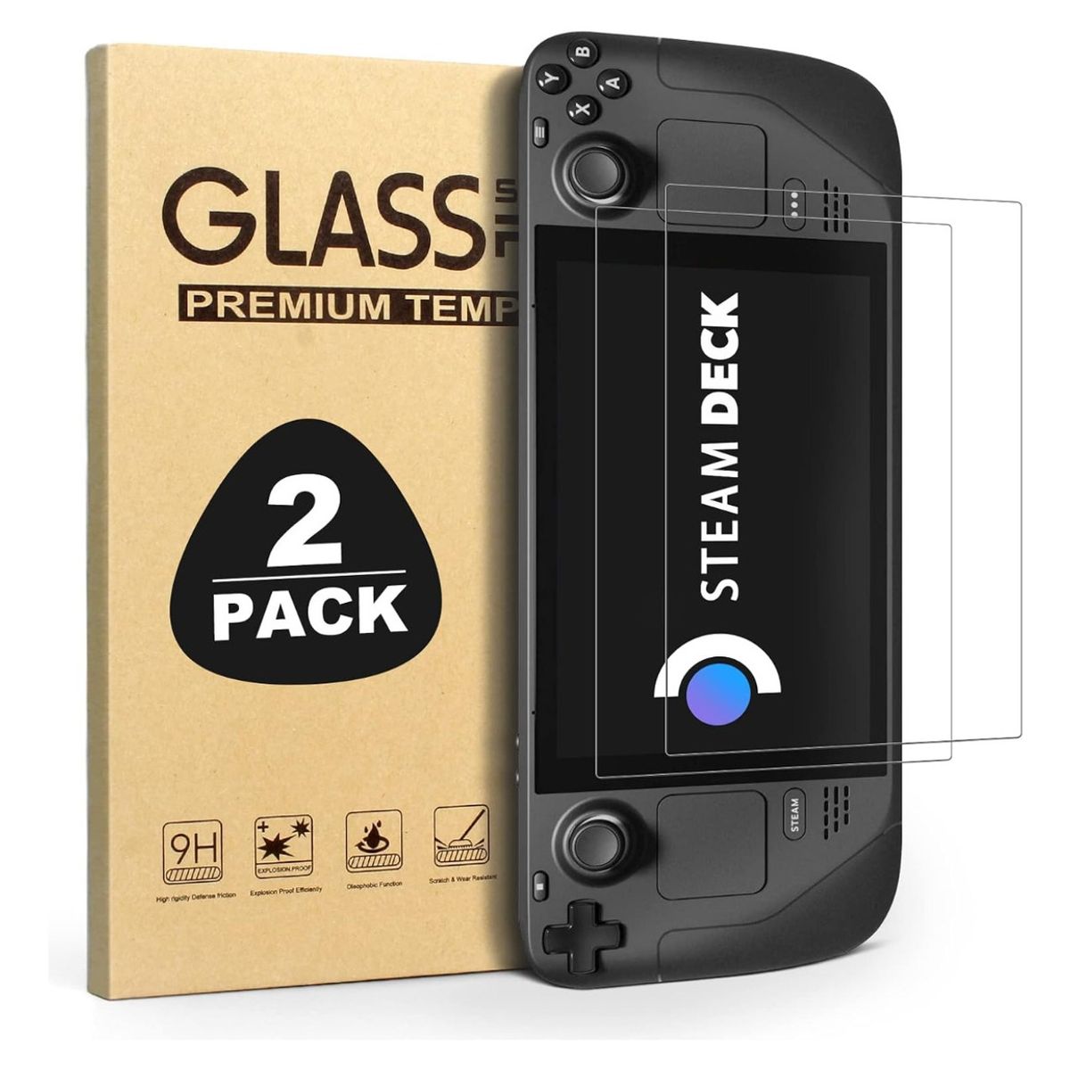 GENERICO - 2 X Lamina Proteccion Mica Vidrio Templado Steam Deck