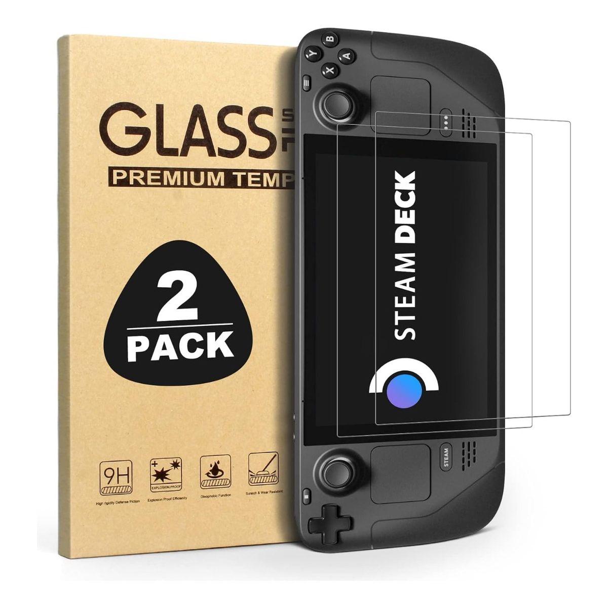 GENERICO - 2 X Lamina Proteccion Mica Vidrio Templado Steam Deck