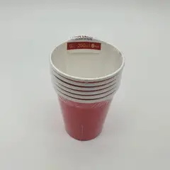 GENERICO - Vasos Cartón 6 Unidades Cumpleaños Fiesta 250ml Ecológico - Rojo