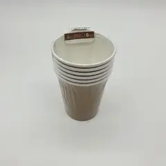 GENERICO - Vasos Cartón 6 Unidades Cumpleaños Fiesta 250ml Ecológico - Dorado.