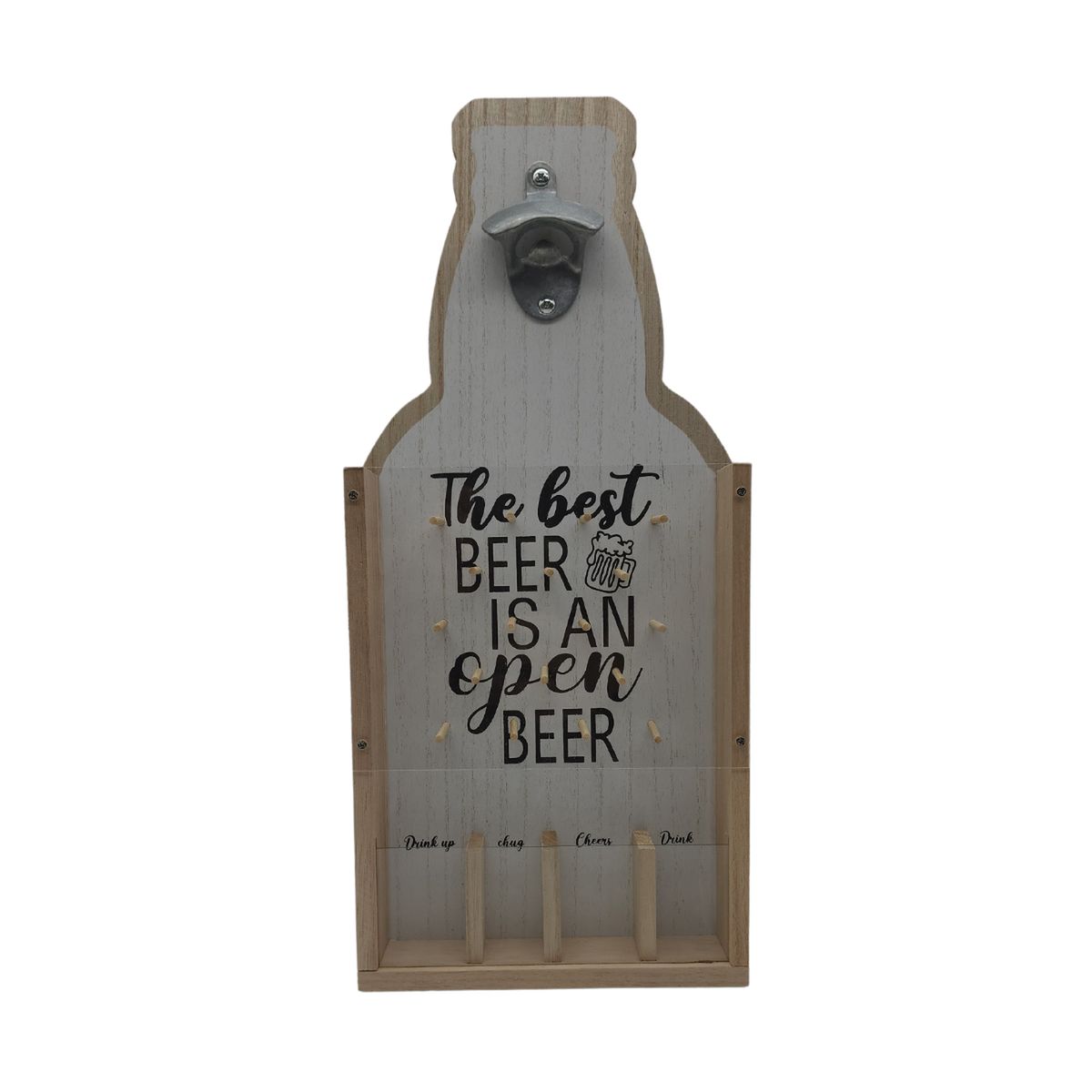 GENERICO - Destapador Abridor De Botellas Para Pared Con Juego - Blanco