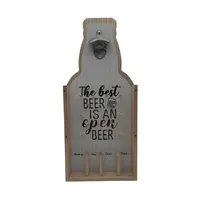 Destapador Abridor De Botellas Para Pared Con Juego - Blanco