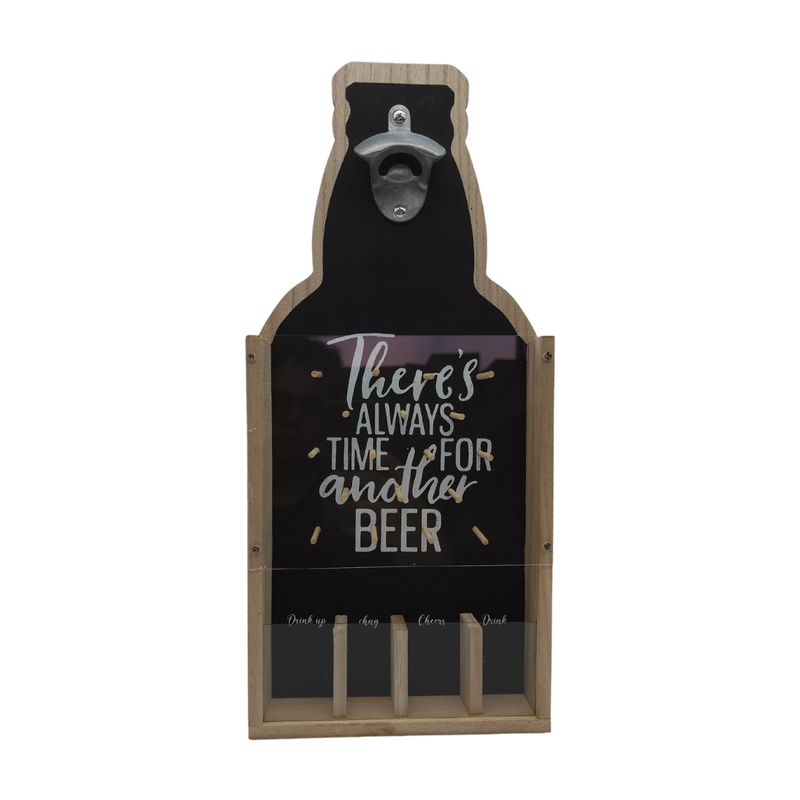 GENERICO - Destapador Abridor De Botellas Para Pared Con Juego - Negro