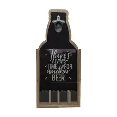 GENERICO - Destapador Abridor De Botellas Para Pared Con Juego - Negro.