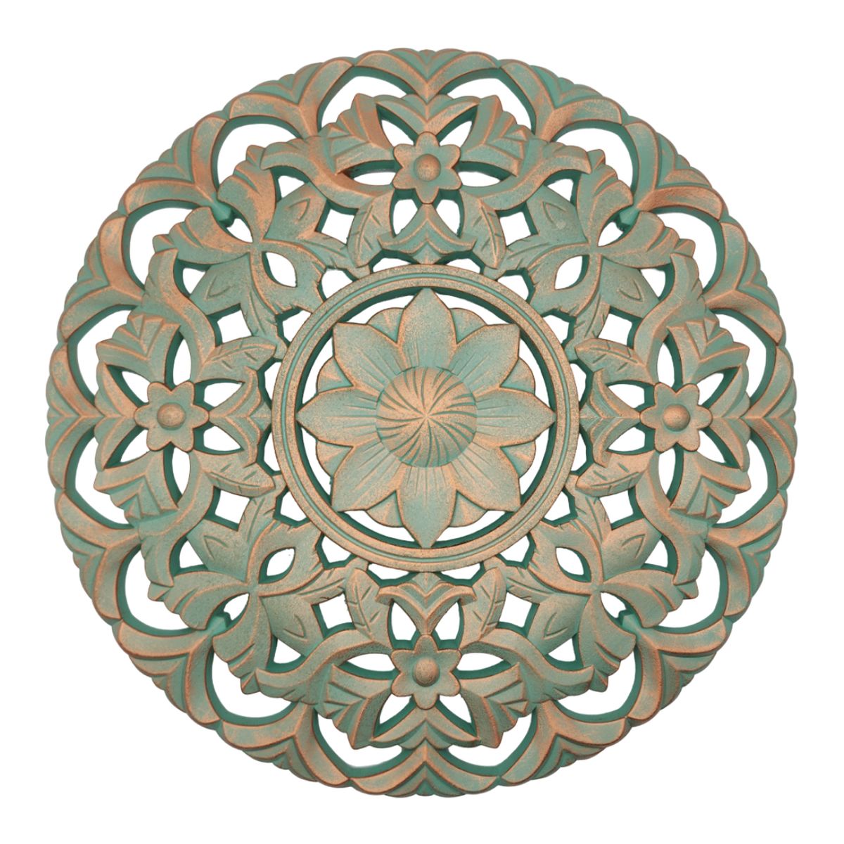 GENERICO - Cuadro De Madera Ornamental Mandala Verde Decoracion Pared