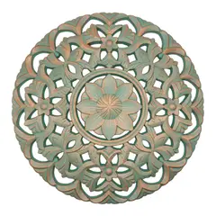 GENERICO - Cuadro De Madera Ornamental Mandala Verde Decoracion Pared