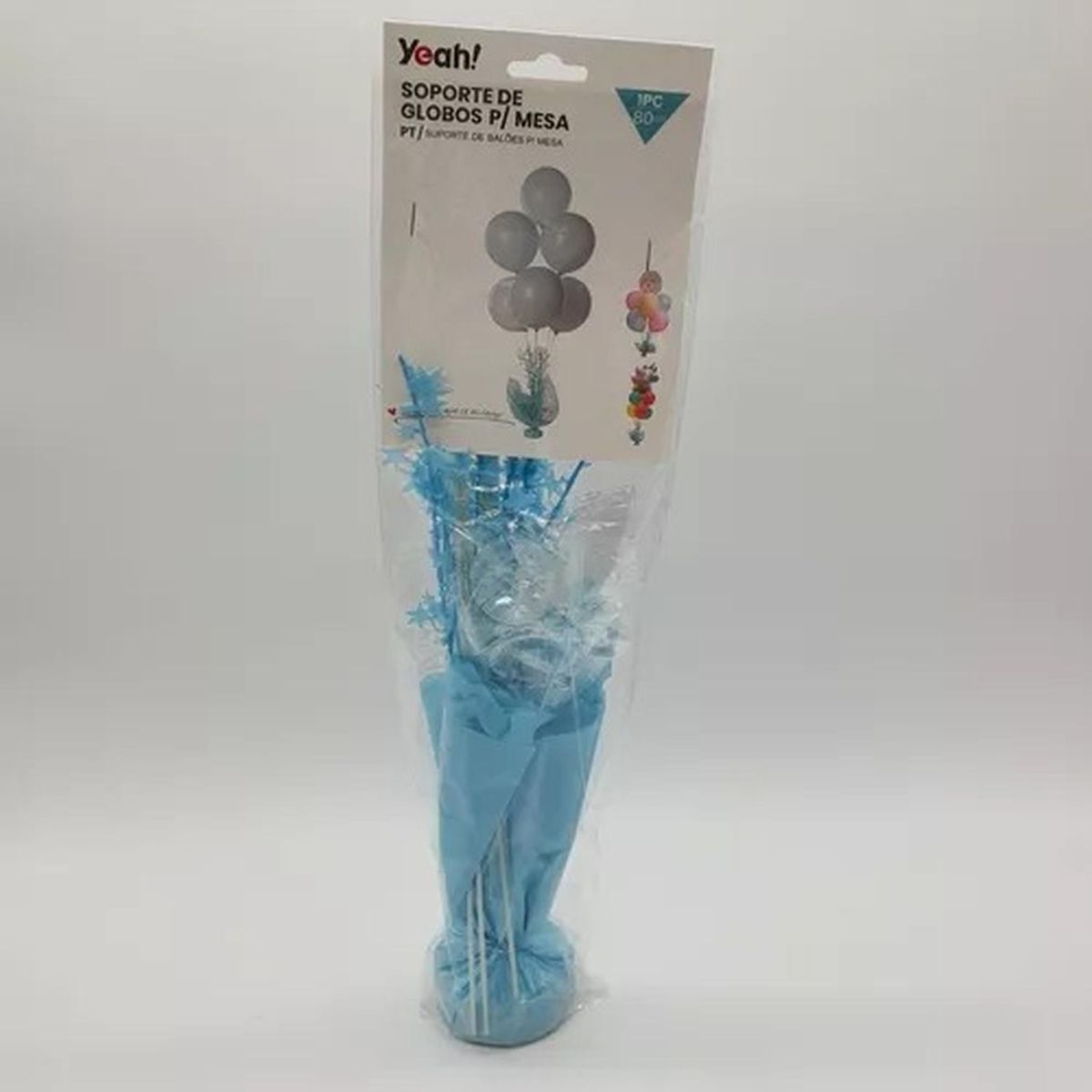 GENERICO - Soporte De Globos Para Mesa Cumpleaños Celeste 80 Cm