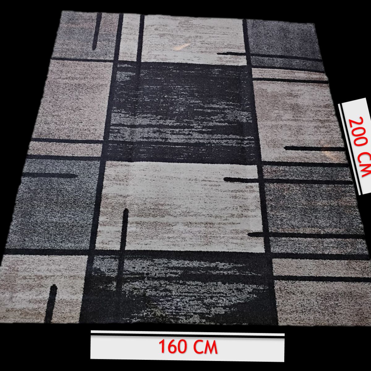 GENERICO - ALFOMBRA PEQUEÑA 160X200 CM CUADRO CAFE DELGADA LISA ANTIDESLIZ