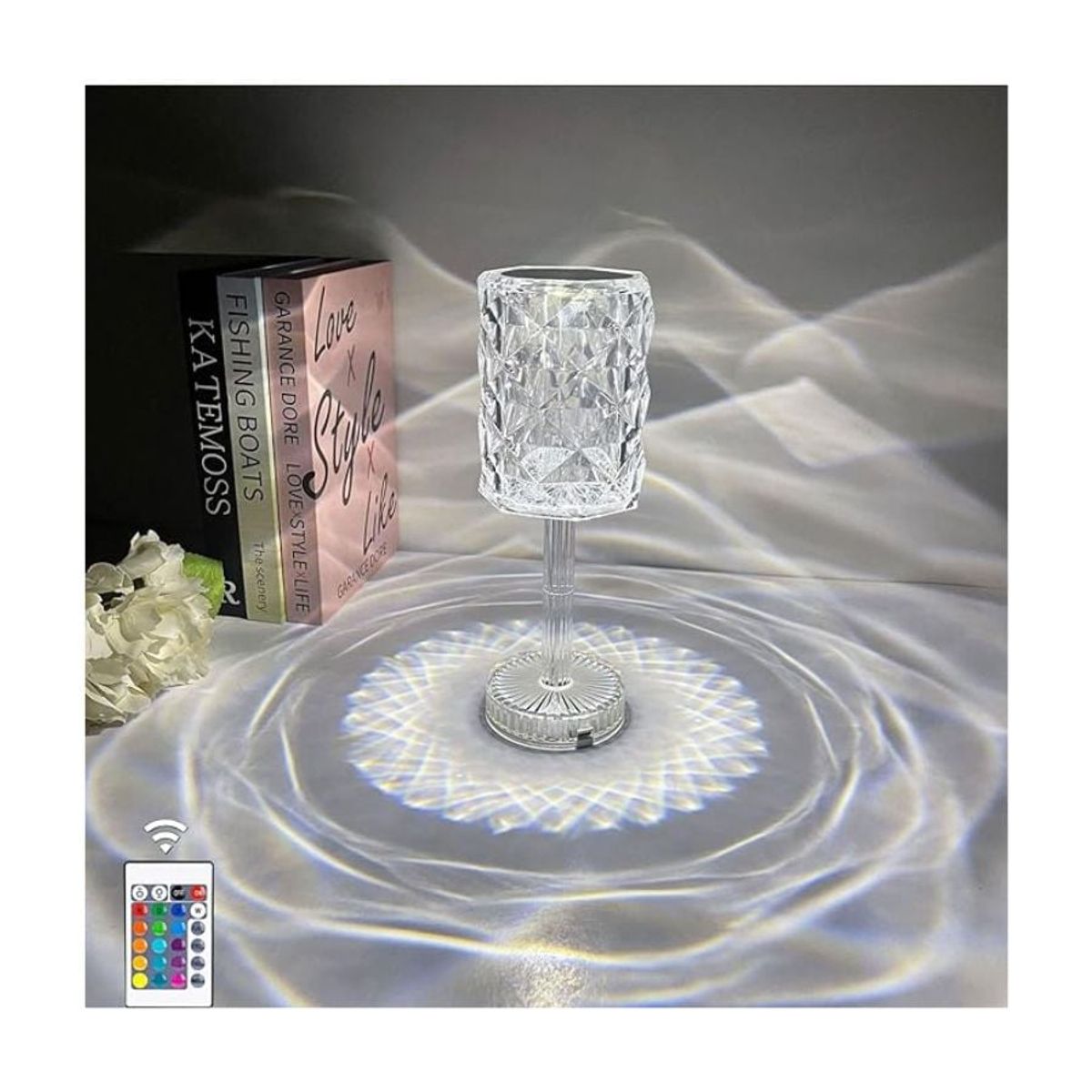 GENERICO - Lámpara Mesa Led Recargable Usb Cristal Touch RGB