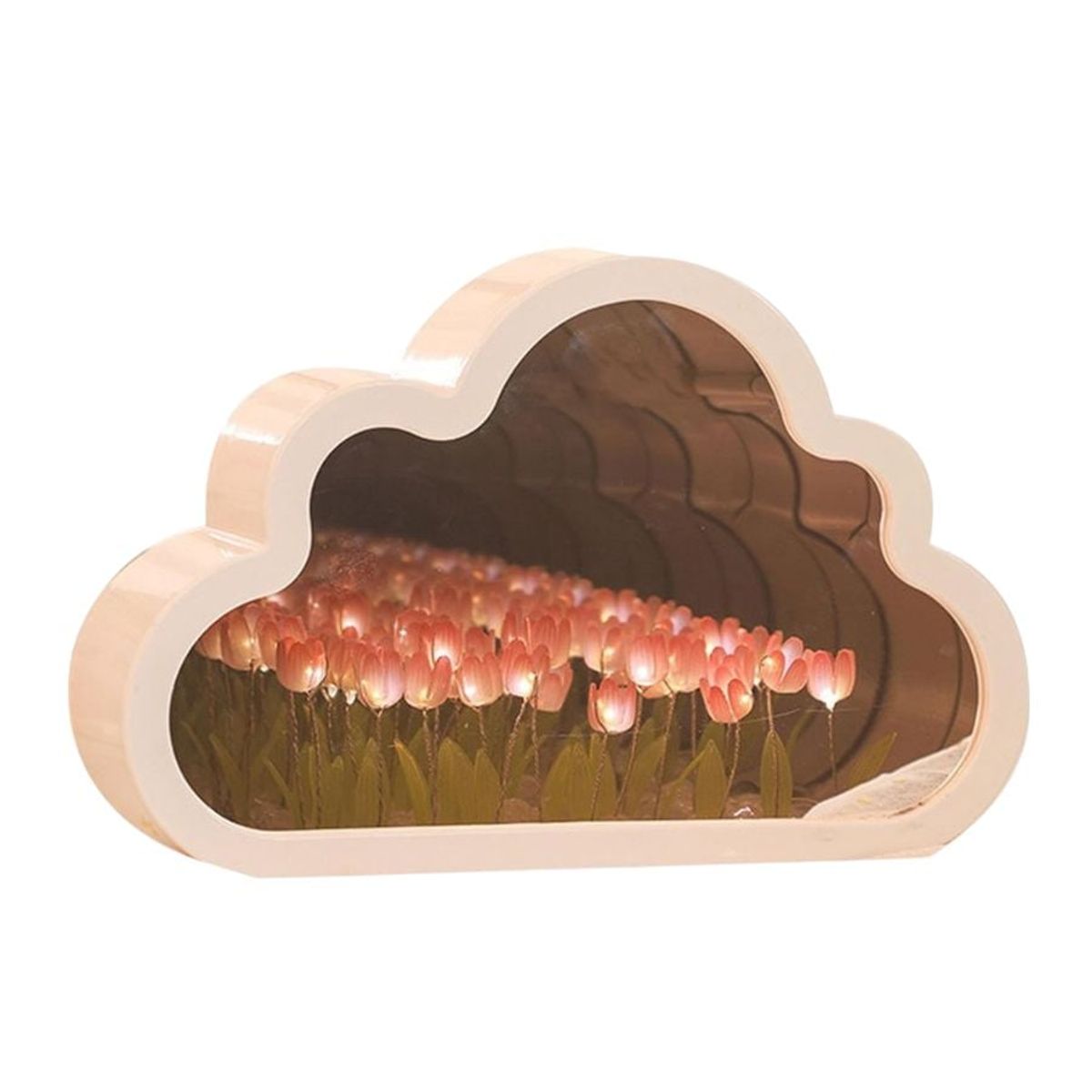 GENERICO - Lámpara De Tulipanes Espejo De Mesa Decoración Led