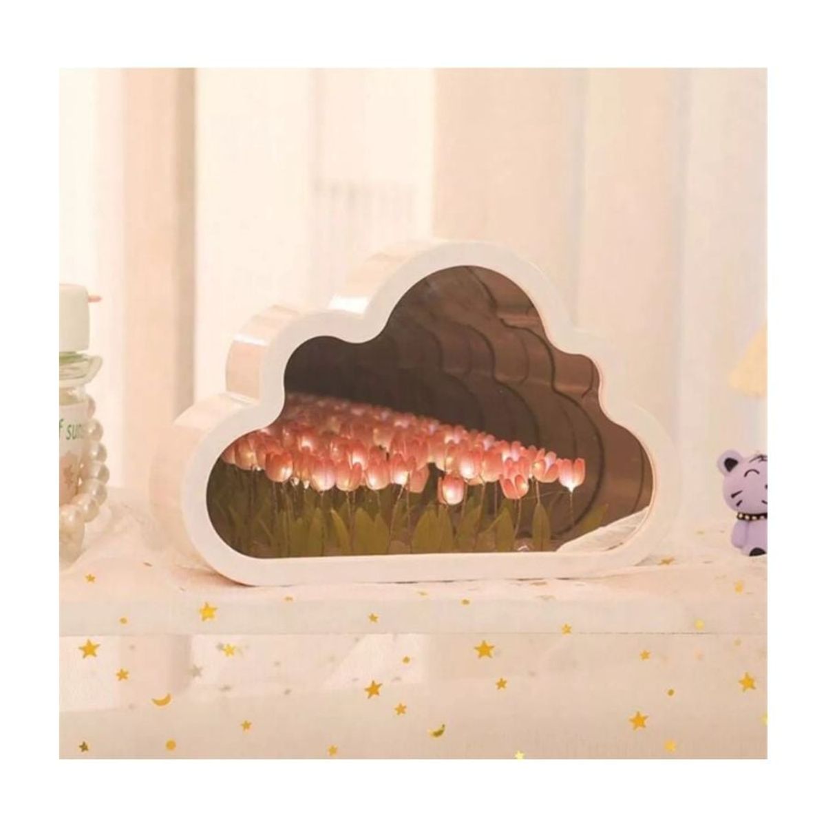 GENERICO - Lámpara De Tulipanes Espejo De Mesa Decoración Led