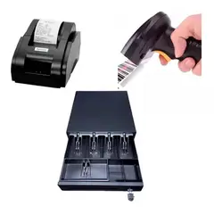 ESHOPANGIE - Gaveta De Dinero + Impresora 58mm Usb + Lector Código Barra