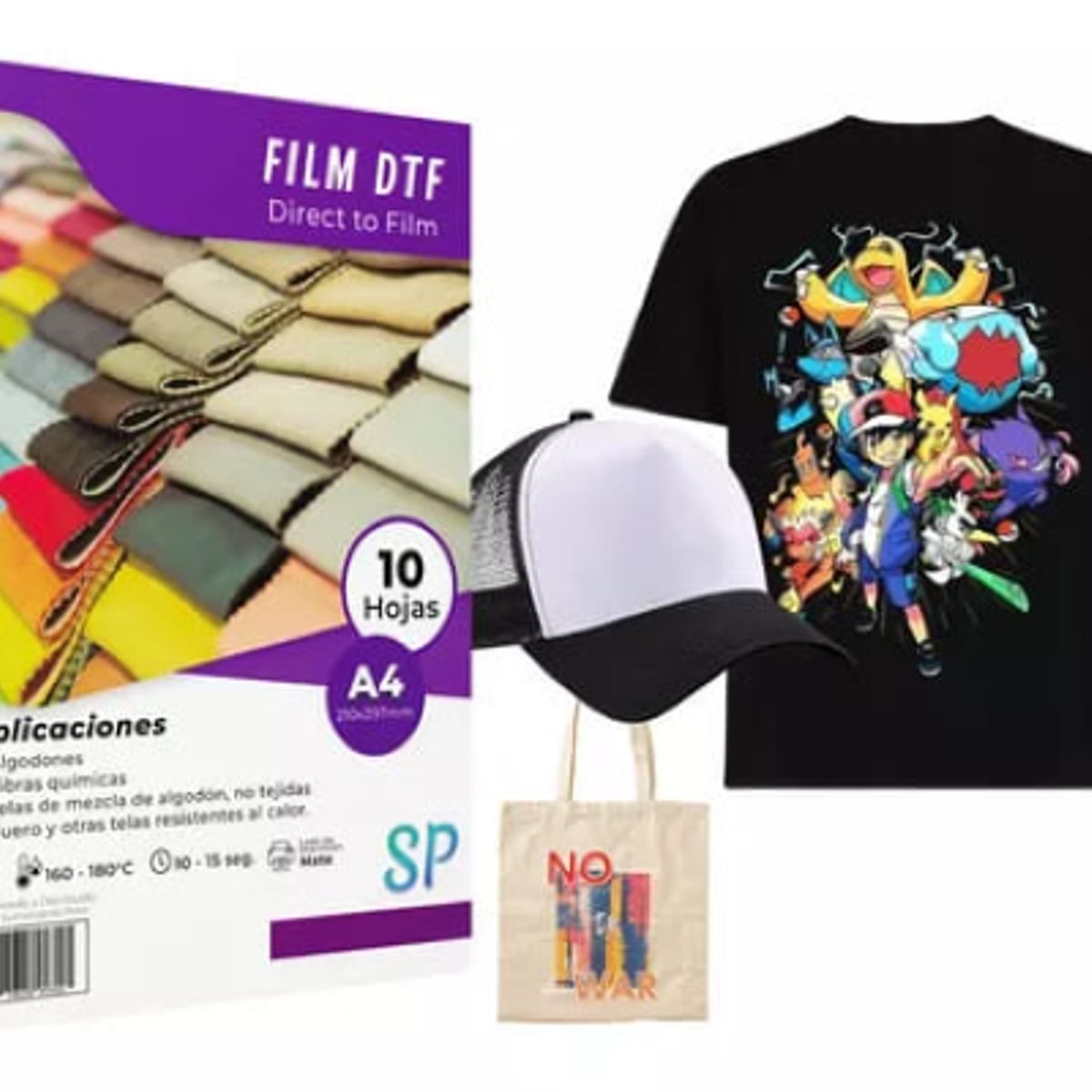 GENERICO - Papel Film DTF A4 10 Hojas - Direct To Film Para Estampar