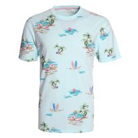 Polera Hombre Estampada Jersey Print Celeste Claro -